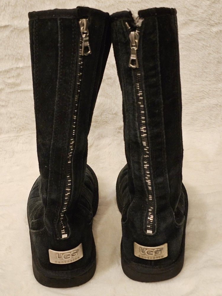 UGG Knightsbridge Women's Black Tall Zip Up Boots Size 7 Style 5119