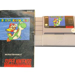 Super Nintendo Super Mario World With Manual No Box SNES 