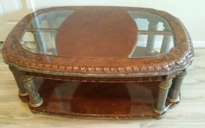 Aico antique coffee table very large with real marble