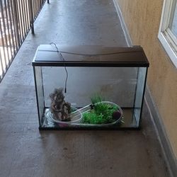 Top fin fish tank 30" wide 21" high 12½" deep