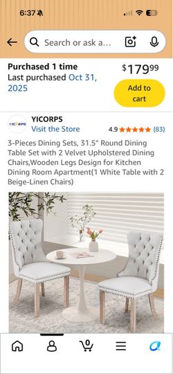 Brand New 3-Piece Dining Set – Table + 2 Chairs – Unopened