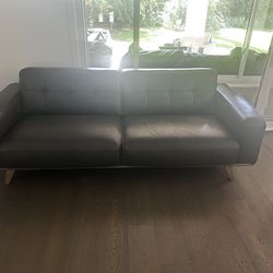 Leather Sofa And 2 Armchairs 