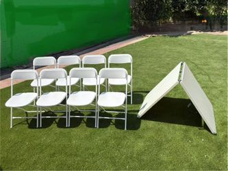 1 Fold In Half Table With 6 Chairs Set