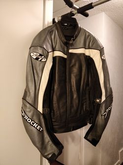 Joe Rocket Leather Motorcycle Jacket with removable padding and liner
