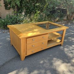 Contemporary Maple Wood Coffee Table  & End Table