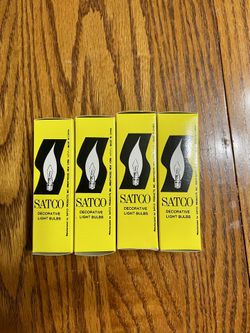 Satco Light Bulbs S3274 25 Watt Clear Flame Tip Lot Of 4
