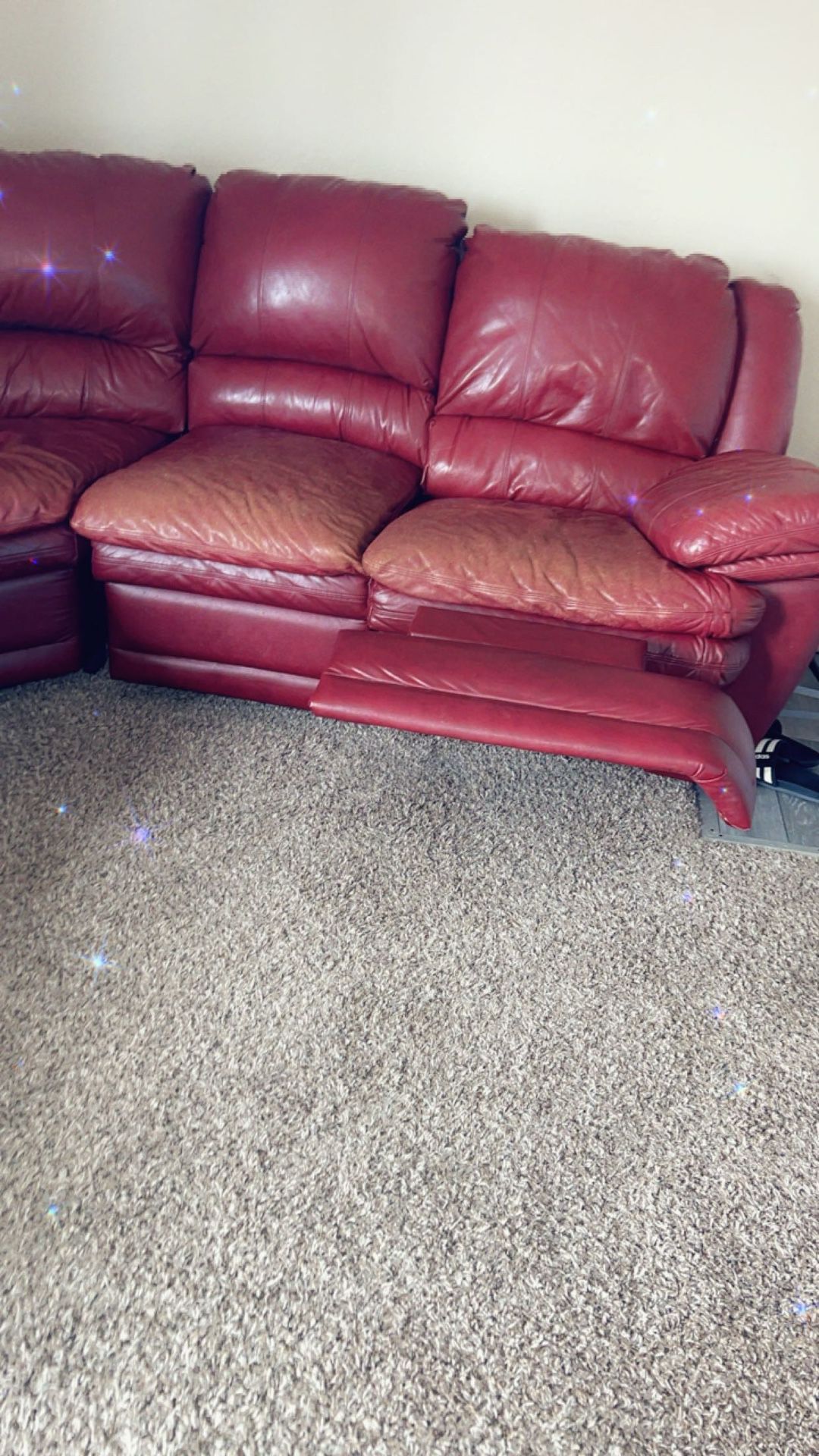 Leather Sofa Bed And Recliner ! FREE