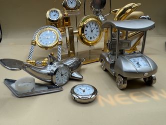 Miniature vintage desk clocks lot of 9