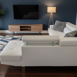 New LEATHER Sectional High QUALITY And comfort Black Or White Sectional Sofa // Muebles De Sala 