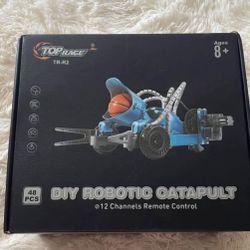 Top Race 2.4G Remote Control RC Robot Catapult | DIY 100 pcs Electronic RC Toys Educational | Alloy