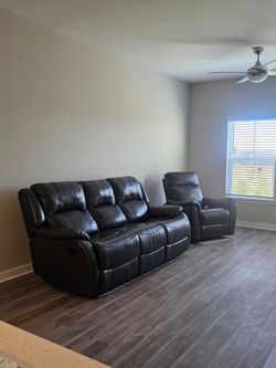 Great Condition! Leather Reclining Couch and Leather Reclining Chair