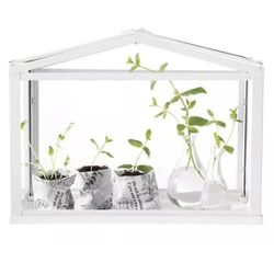 IKEA SOCKER Indoor/Outdoor White Greenhouse Metal/Glass NEW