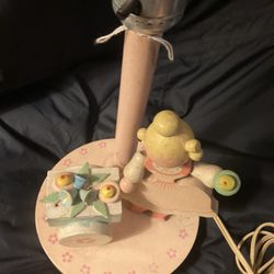 Vintage Wooden Girls Bedroom Lamp