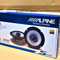 Alpine S Series Car Speakers Set 6.5" 2-Way Coaxial Speaker System 240 Watts S2-S65 🚨 Payment Options Available 🚨 No Credit Needed 🚨