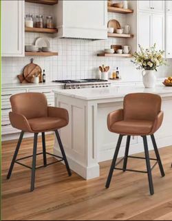 Modern Swivel faux leather Barstools, new