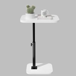 Adjustable Side Table TV Tray, C Shaped End Table, Small Bedside Table, Mid Century Modern Accent Nightstand for Living Room, Bedroom, Corners and Off