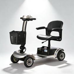 4 Wheel Electric Mobility Scooter with Front Basket, Removable Battery, Front Light, 15 Mile Range, 5 MPH Speed, 440lbs Capacity