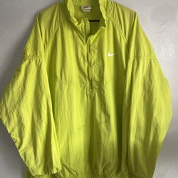 Vintage Nike + Stussy Colab Windbreaker 1/4 Zip Grey Tag Sz Large