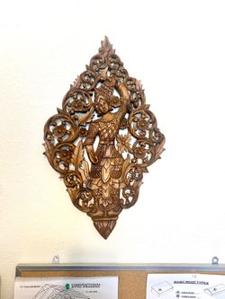 Beautiful Hand Carved Teak Wood Plaque