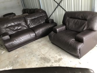 Leather Couch And Chair Power Recliners