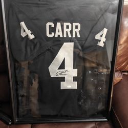 Derek Carr Framed Raiders Jersey