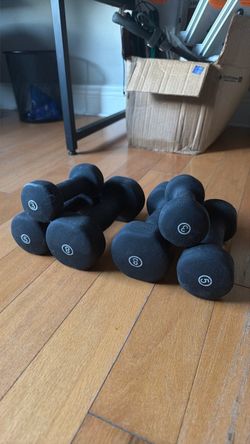 3, 5, and 8 pound dumbbells