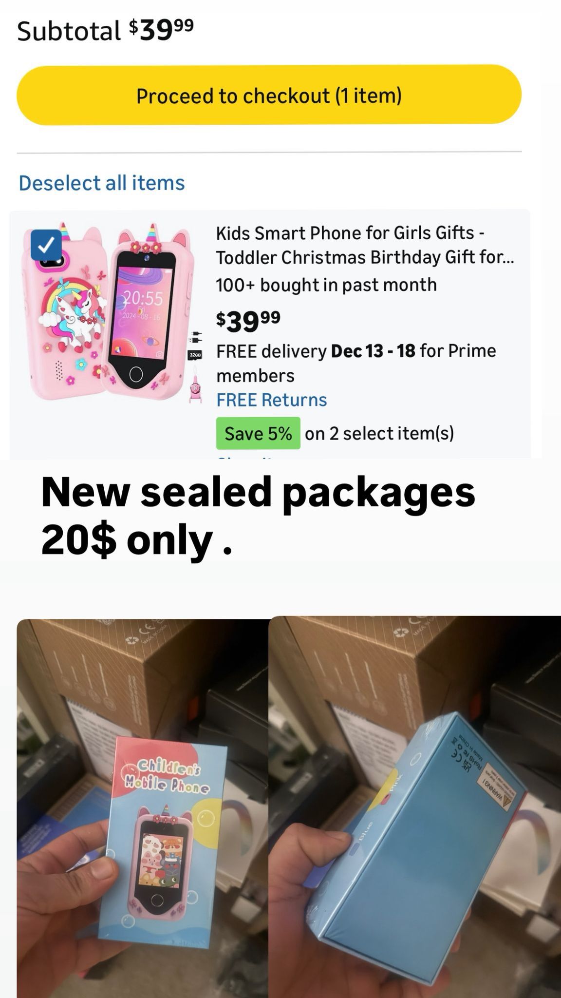 Kids Smart Phone for Girls Gifts - Toddler Christmas Birthday Gift for Age 3 4 5 6 Year Old, Kids Cell Phone Toy with Touchscreen, Dual Cameras, Learn