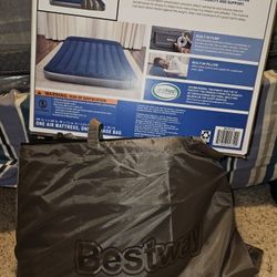 Queen Airbed With Built In Pillow And Pump