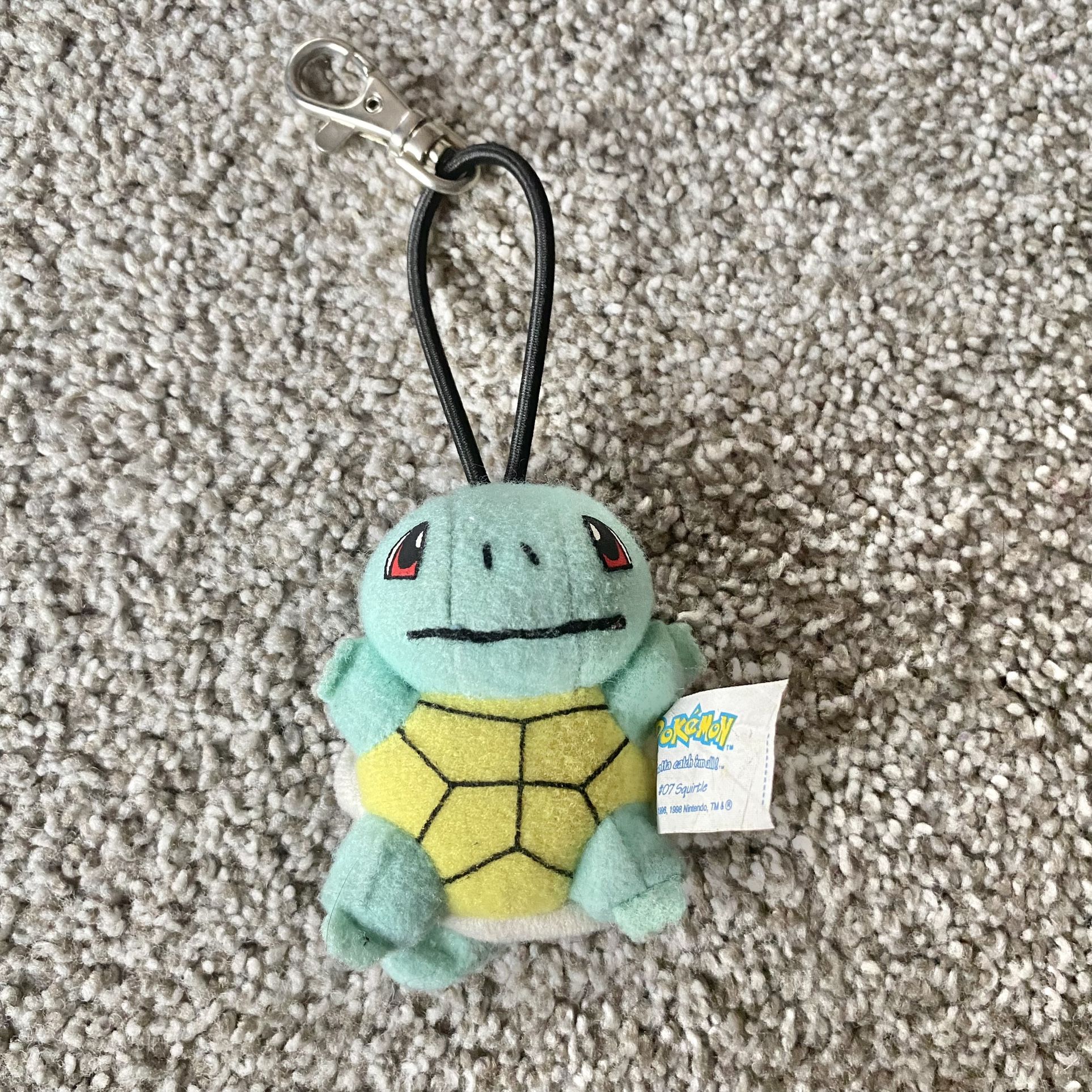 Vintage 1998 Pokémon Squirtle #07 Plush Keychain