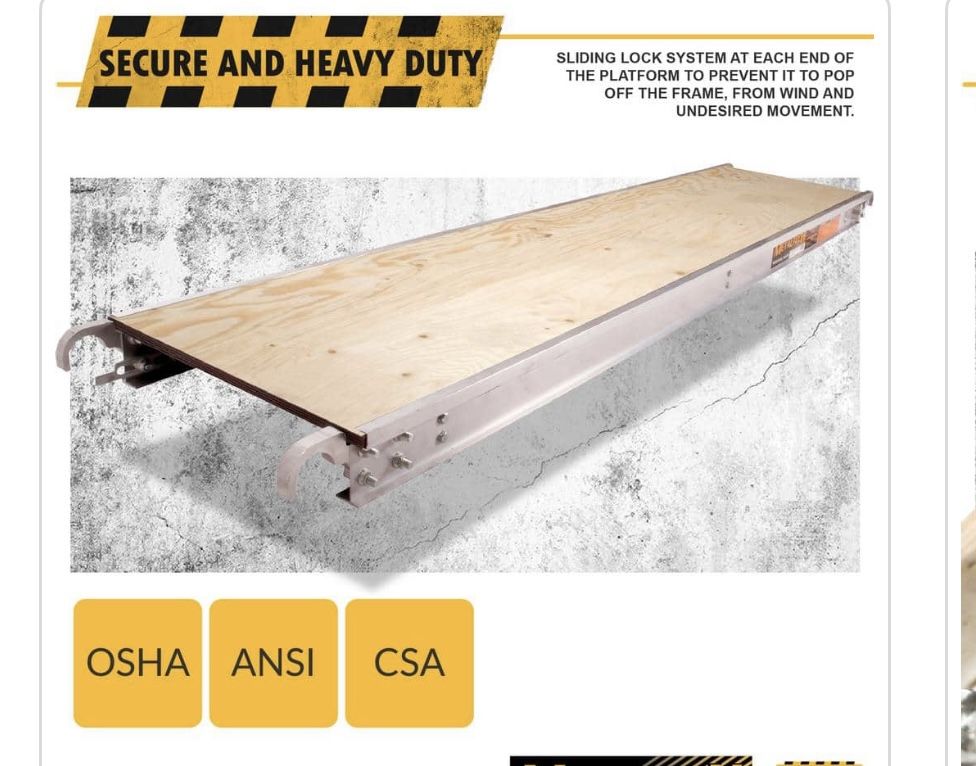 MetalTech 7 ft. x 19 in Scaffolding Platform with 5/8 Plywood Plank and aluminum side