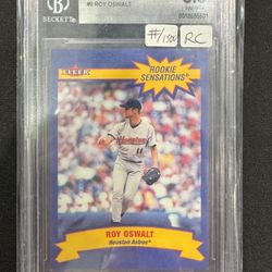 2002 FLEER ROY OSWALT - ROOKIE SENSATIONS - BGS 8.5 NM/MINT CONDITION 