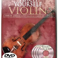 TEACH YOURSELF VIOLIN- COMPLETE METHOD/ BOOKLET, 1 DVD, 3 CDs- BRAND NEW!