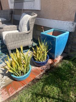 Glazed Ceramic Planters Set of 3