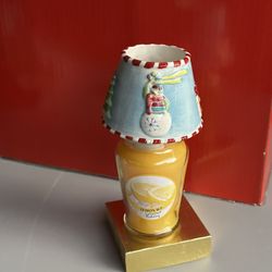 Home interiors and gifts Christmas snowman candle topper