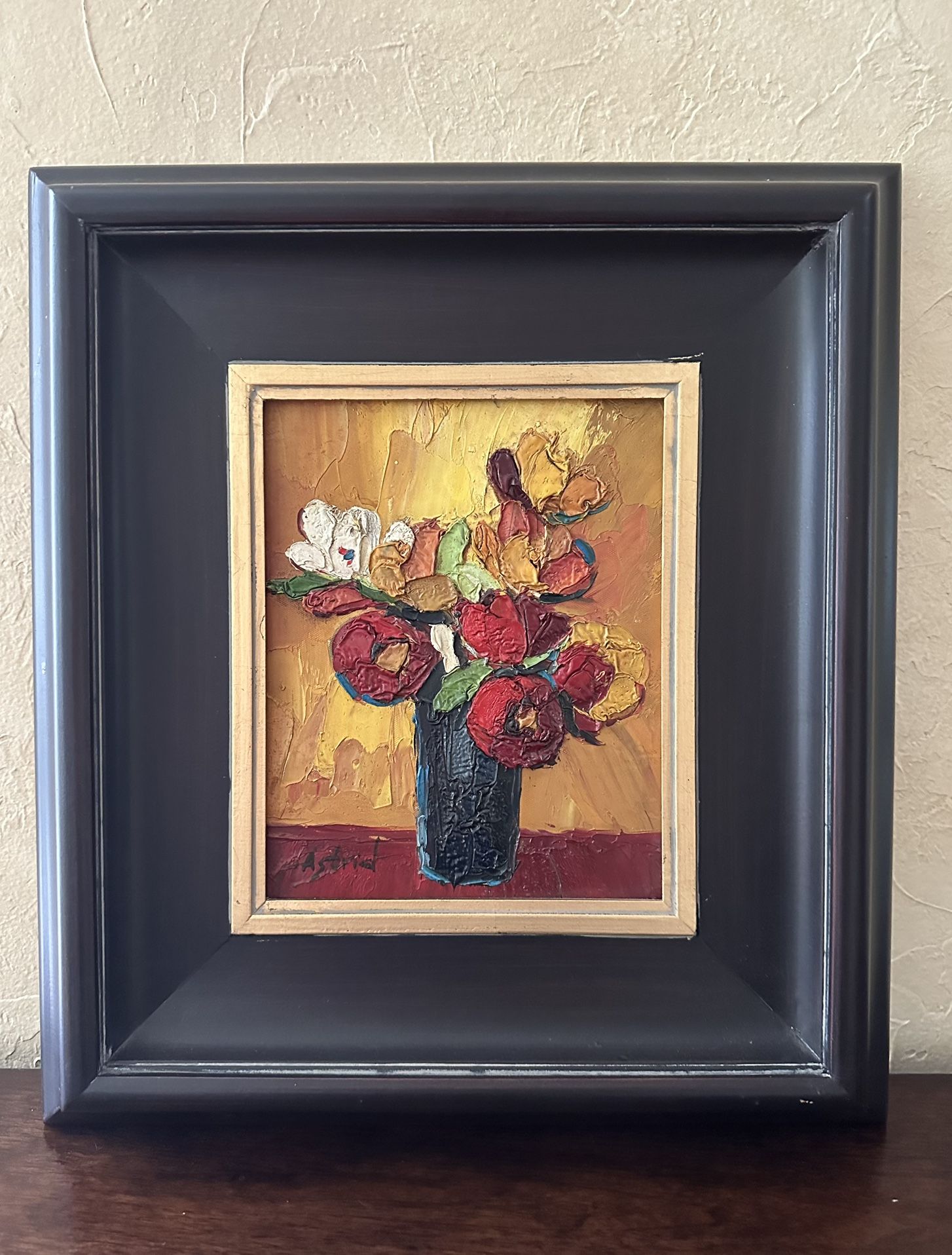 Framed Original Floral Painting