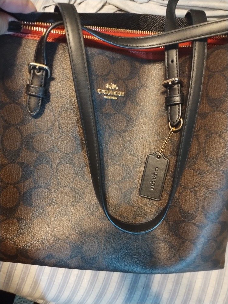 Brown Coach Large Tote