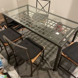Glass Table With 4 Chairs