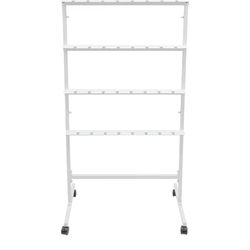 5-Tier Champagne Wall Holder, Metal Champagne Glass Display Stand, Hold 40 Glasses Champagne Flutes Tower with Swivel Casters, Wine Glass Display Rack