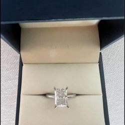 2.66 Radiant Cut Diamond Solitaire 14k White Gold