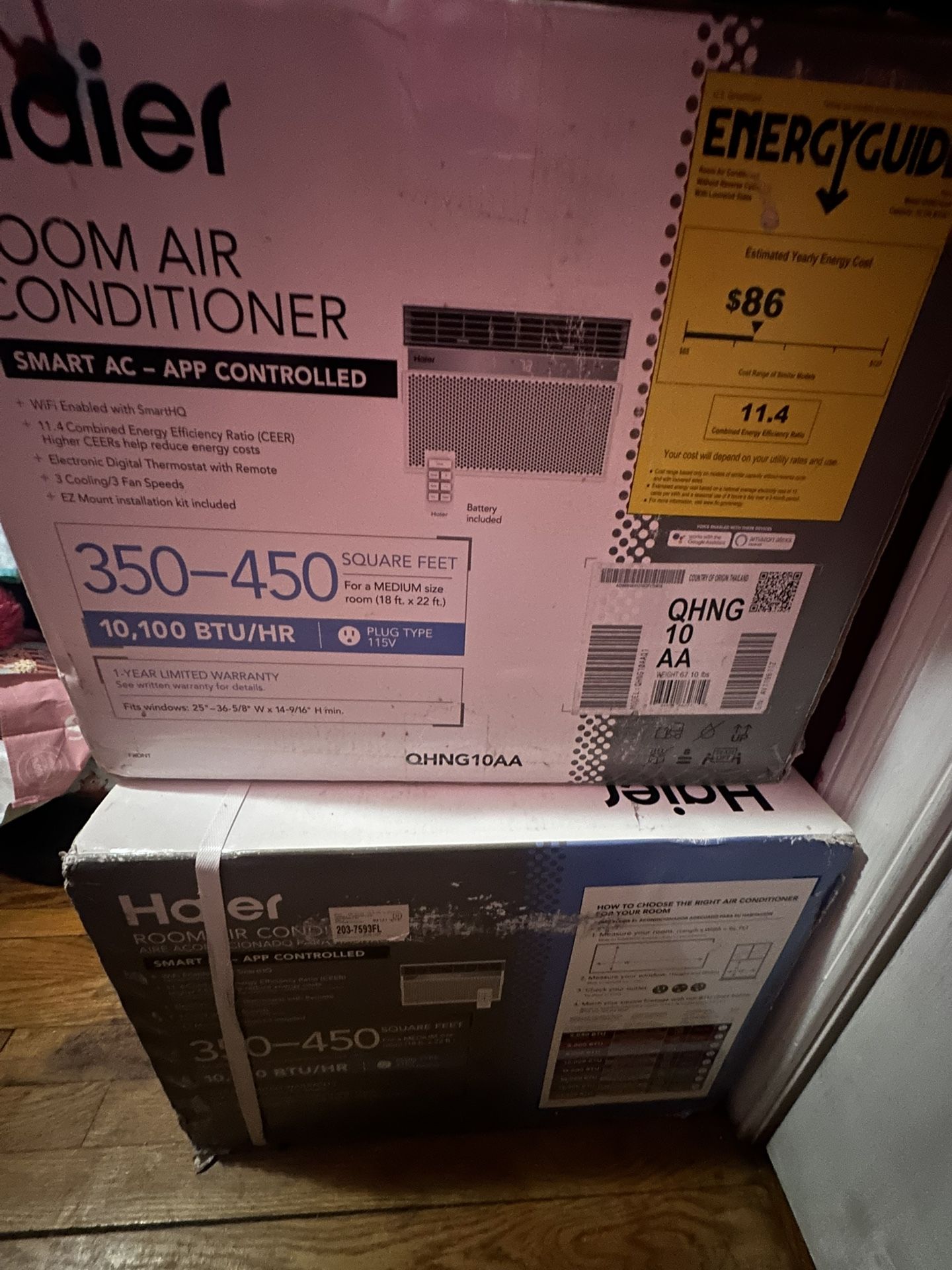 Two new Haier QHNG10AA 10000 BTU Room Air Conditioner 350 -450 sq. ft