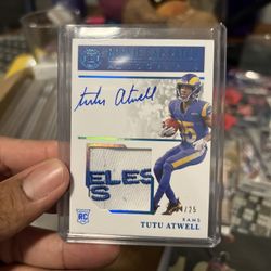 2021 Panini Encased Tutu Atwell On Card Auto Patch RC 4/25