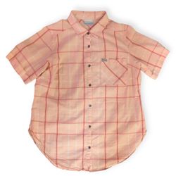 Columbia Women's Button-Down Short sleeve Blouse. W.M. 🩷 🤍 Maroon Color