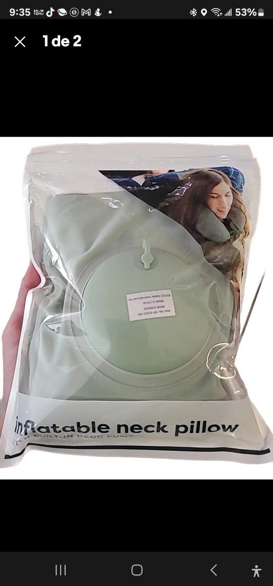 Inflatable Travel Pillow Set for Airplane - Inflatable Neck Pillow for Airplane