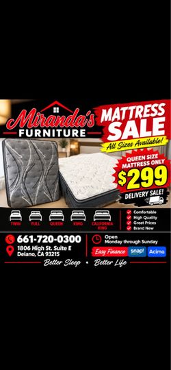New king size and Cali king mattres top only