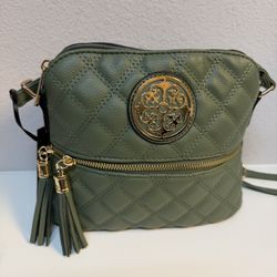 Green Quilted Crossbody Bag