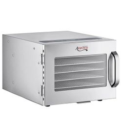 Avantco 6 Tray Stainless Steel Food Dehydrator with Glass Door - 120V, 450W