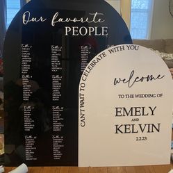 Acrylic Welcome And Seating Chart