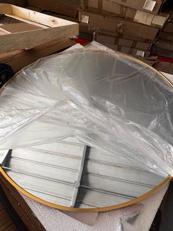 32” inch Round Gold Frame Mirror