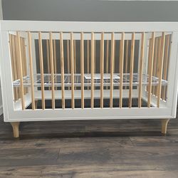 New! Babyletto Lolly 3-in-1 Convertible Crib with Toddler Bed Conversion Kit + Crib Mattress