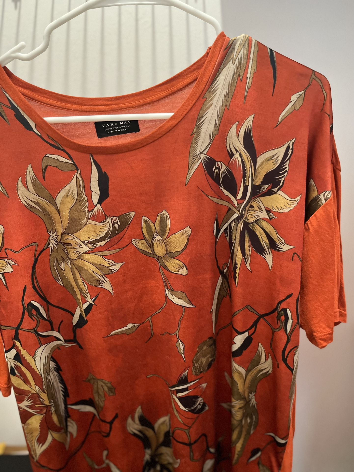 zara man floral t shirt